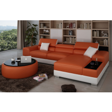 Modern leisure L shape leather sofa